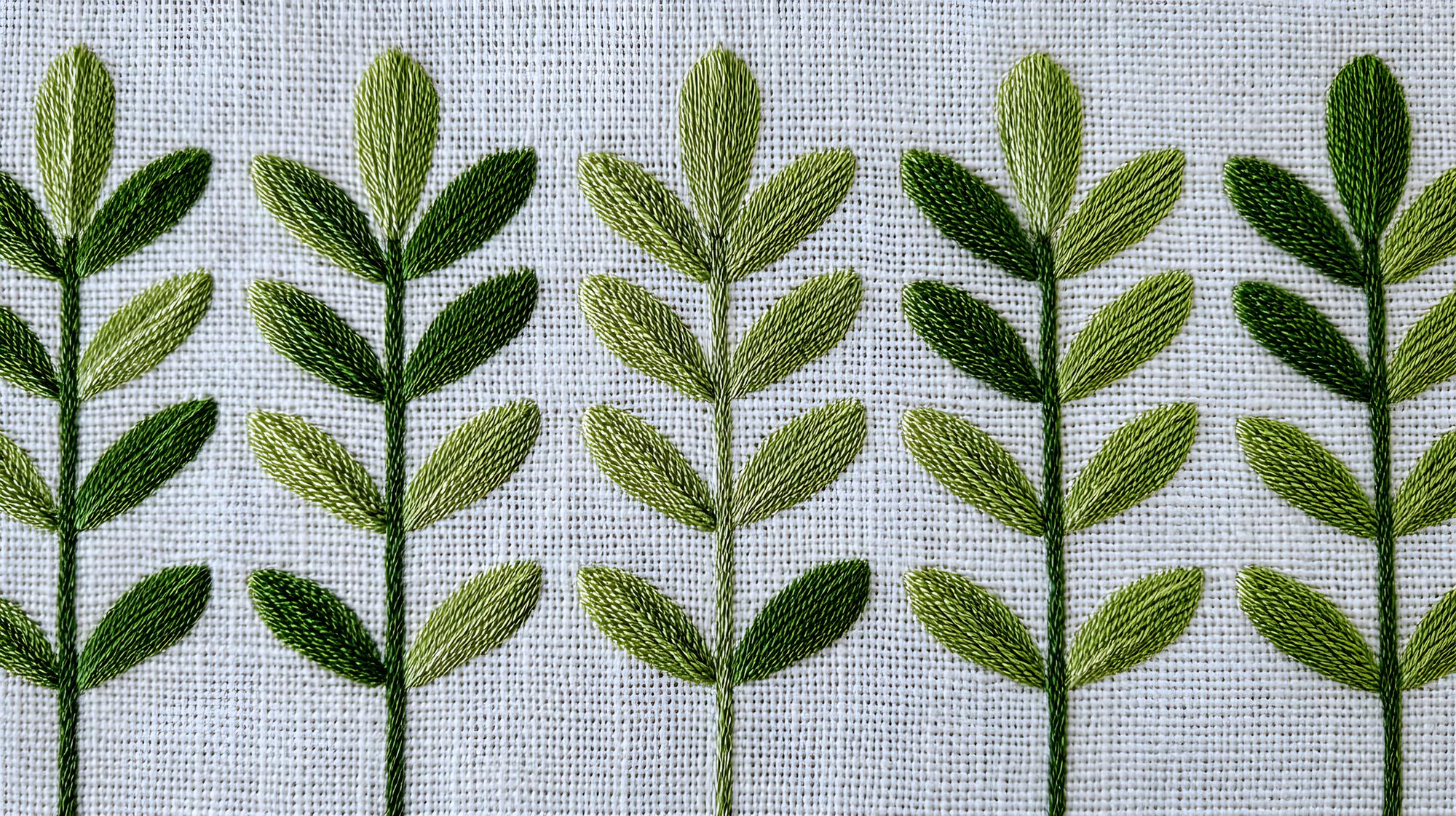 Hand-stitched botanical sampler